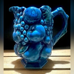 Vintage Inarco indigo blue fruit pitcher